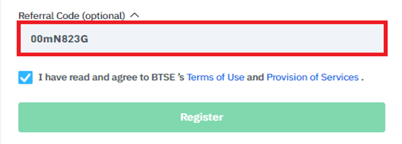registration form BTSE referral 