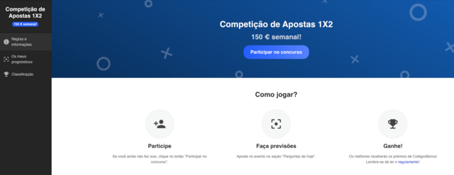 Codigos Bonus código promocional para cadastro