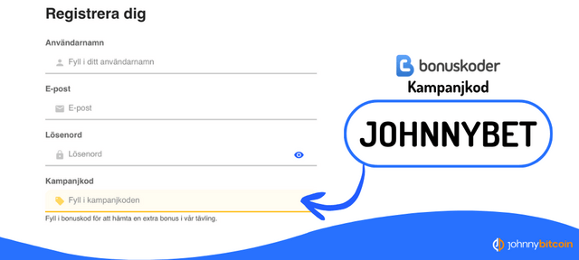 bonuskoder kampanjkod registrering